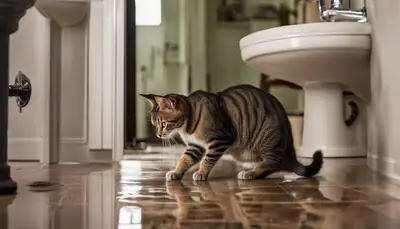 cat searching for water