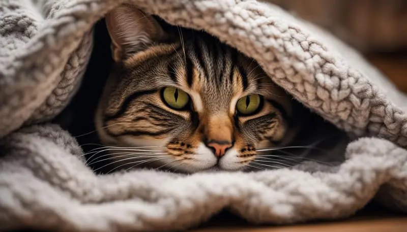 cat sleeping on feet