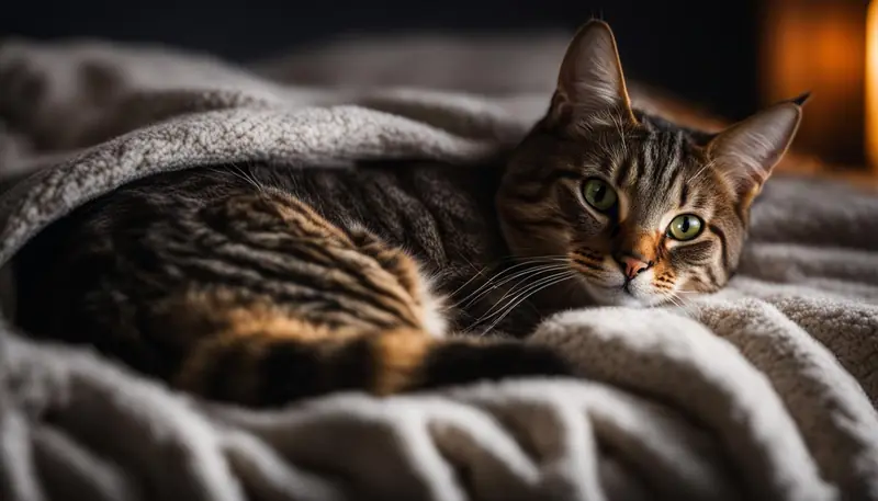 cat sleeping on feet