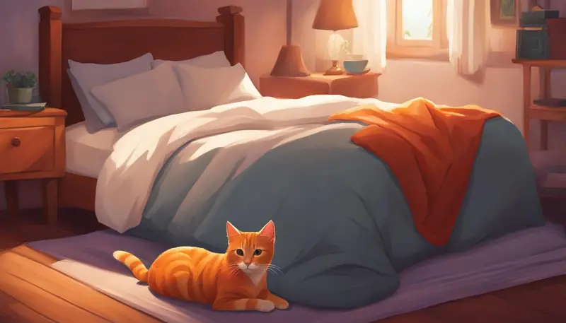 cat sleeping on feet