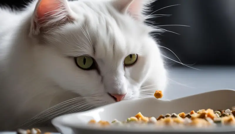 cat eating food