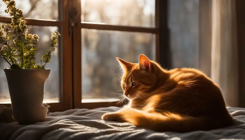 cat sleeping pressed up against owner