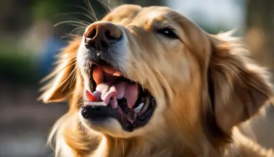 dog yawning
