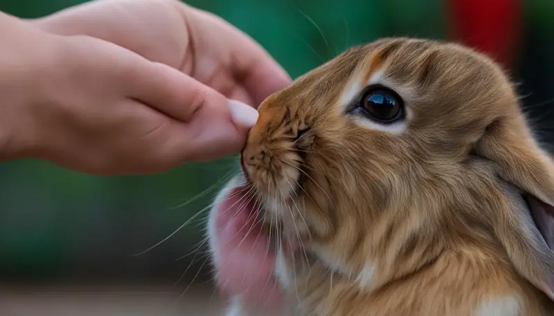 rabbit licking