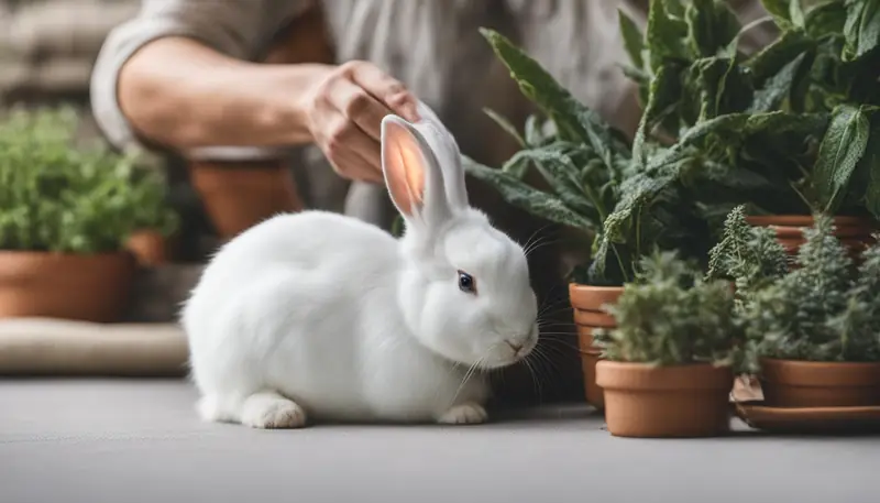 Rabbit Licking Due to Boredom