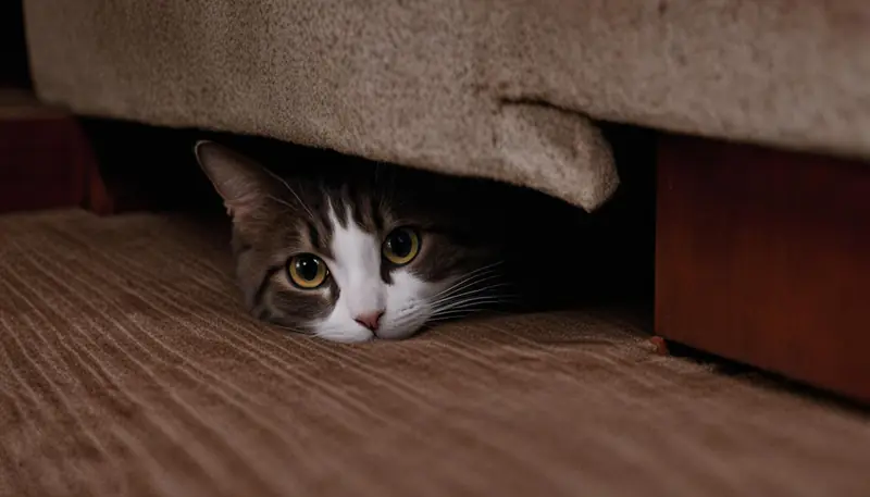 reasons for cat hiding