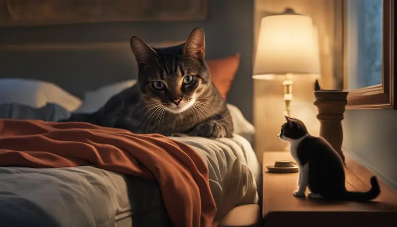 comforting a scared cat