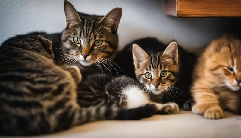 mother cats and kittens