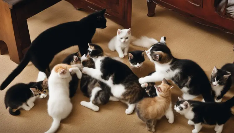 cat separate kittens