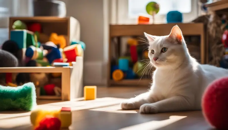cat playing with a toy