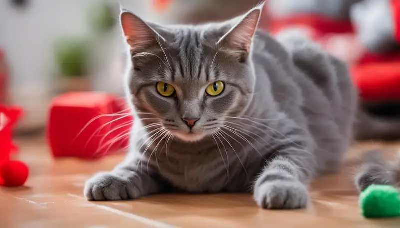 cat playing with a toy