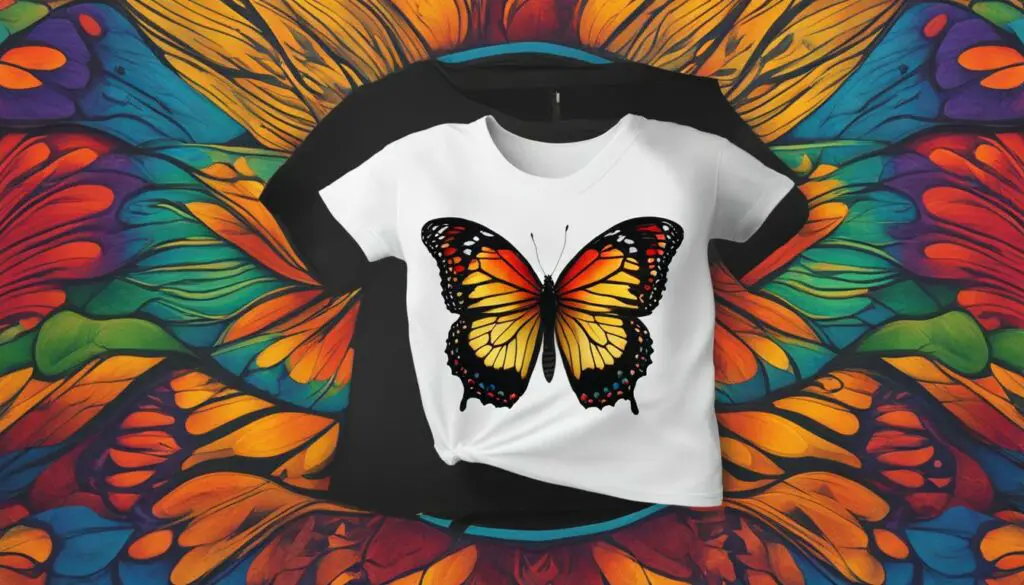 Butterfly raising t-shirts