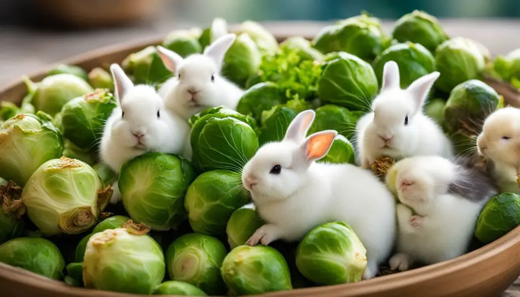 feeding brussel sprouts to bunnies