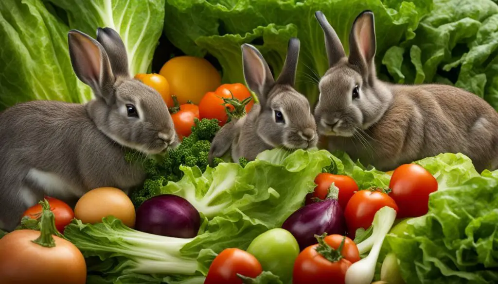 feeding rabbits lettuce stalks