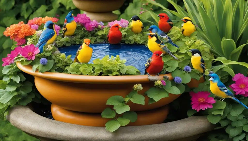 flower pot bird bath