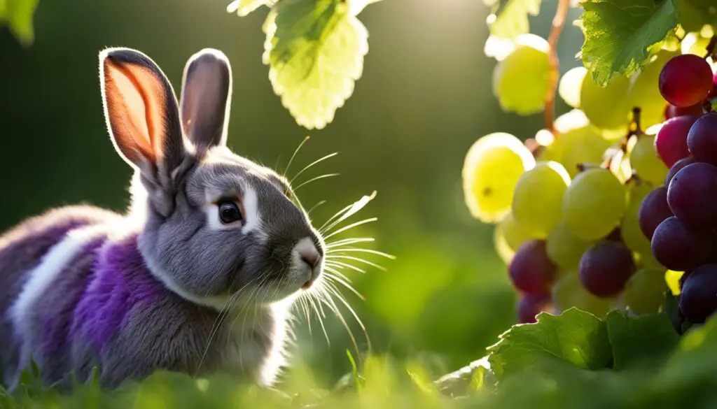 rabbit eating grapes