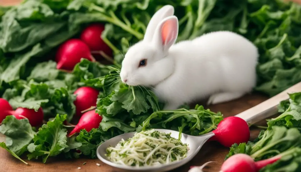 radish serving size for rabbits