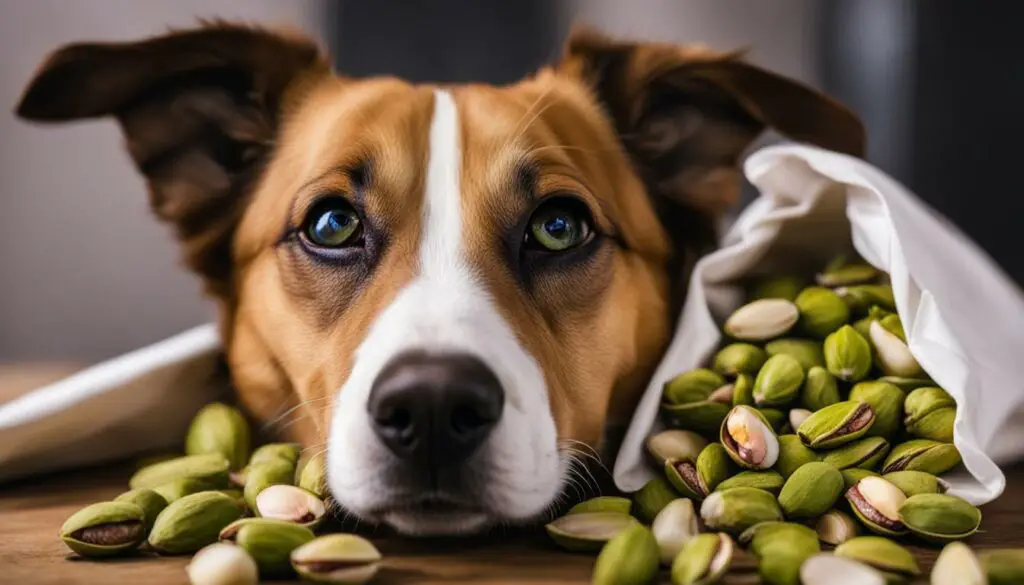 symptoms of dogs ingesting pistachio shells