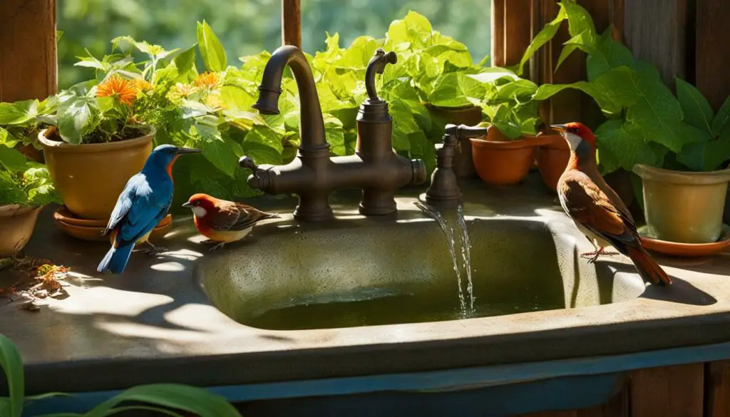 upcycled sink bird bath