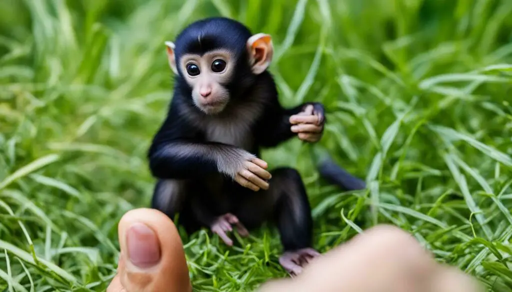 Bonding with a pet finger monkey
