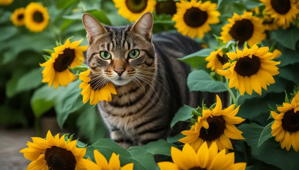 Cat Eating Flowers