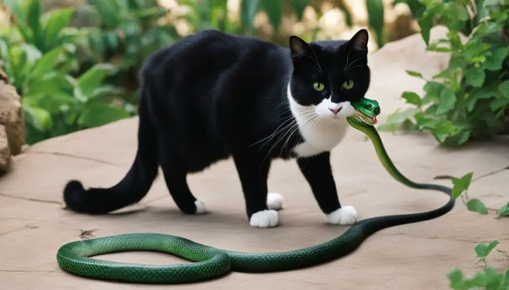 Cat and snake interaction