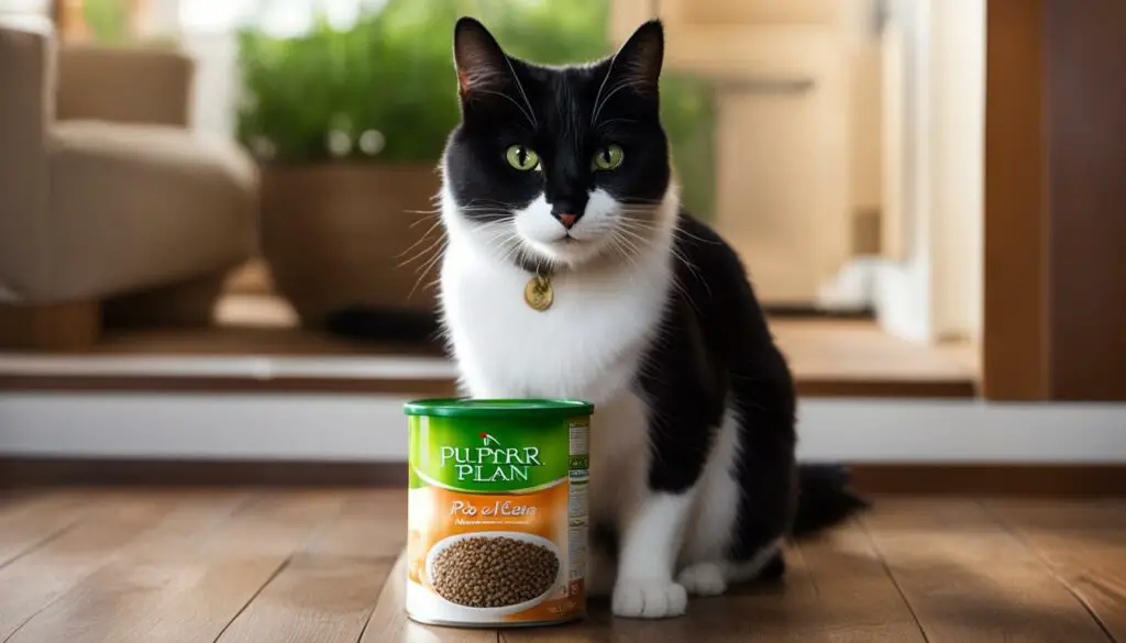 Cat enjoying Purina Pro Plan LiveClear Salmon & Rice Dry Cat Food