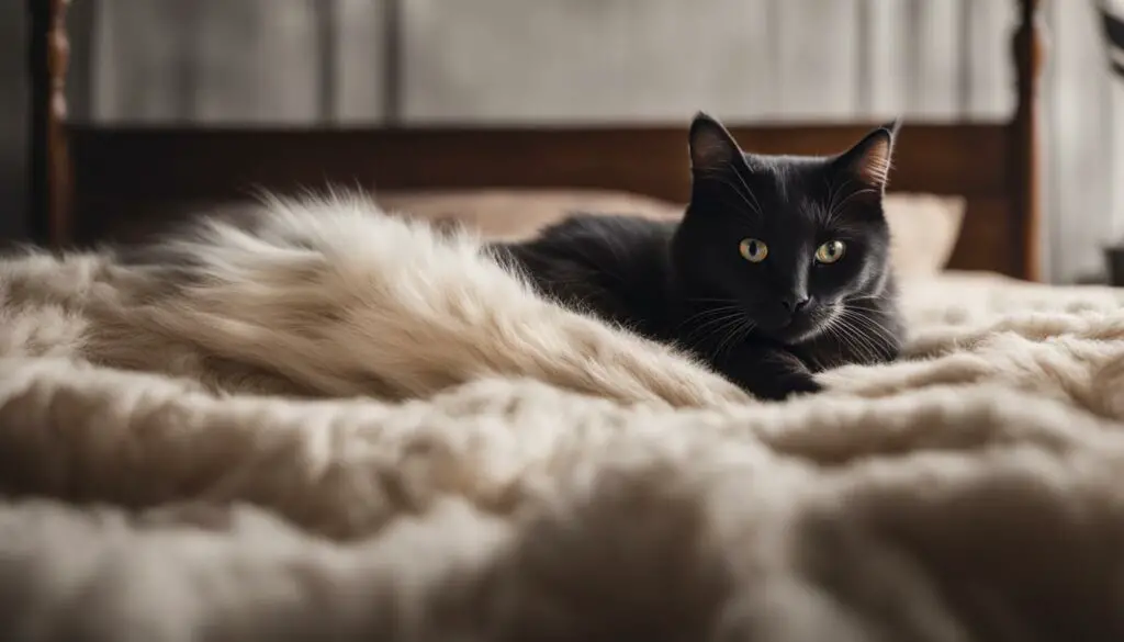Cat hiding in a cozy bed