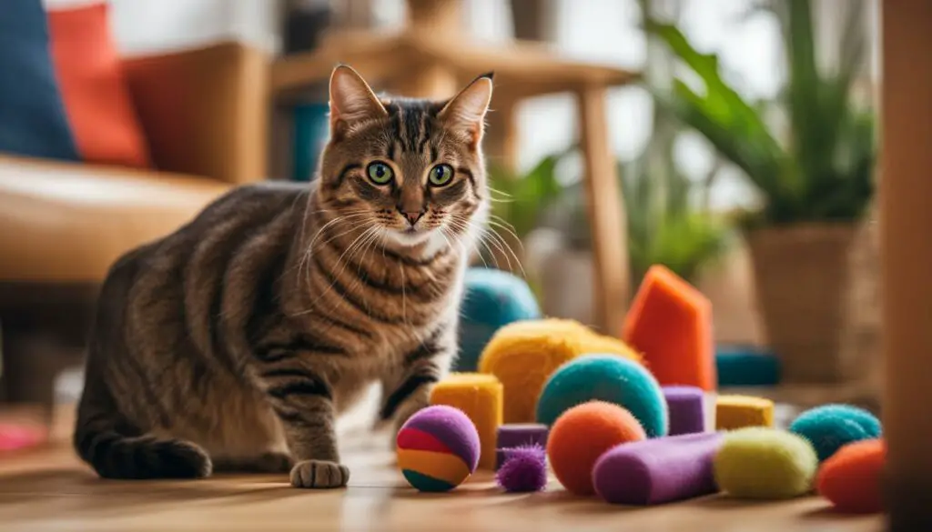 Cat playing with a toy