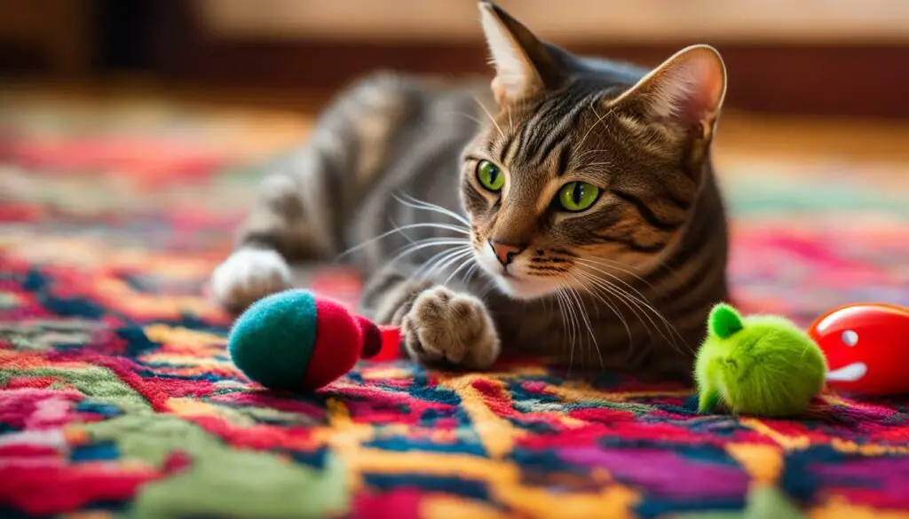 Cat playing with a toy