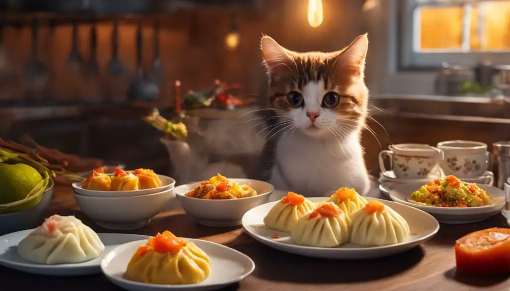 Cats Eating Dumplings