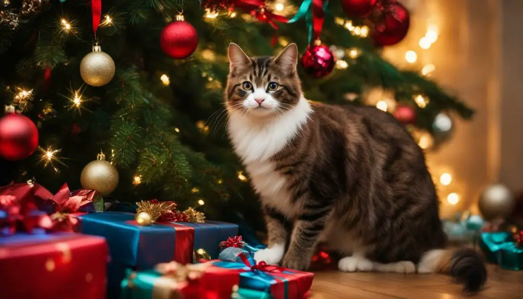 Christmas tree with cat