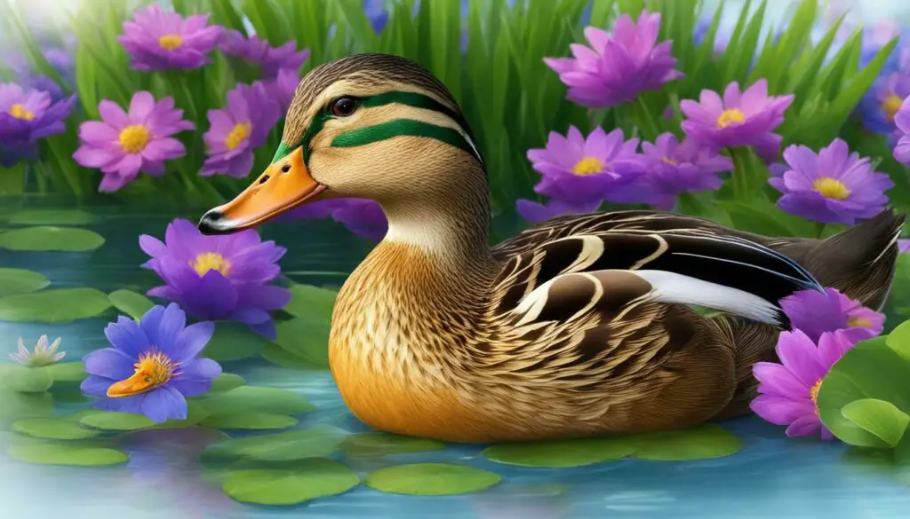 Cute male duck