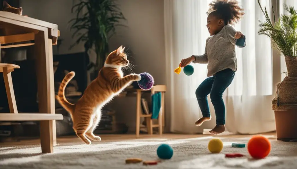 Interactive play with a cat