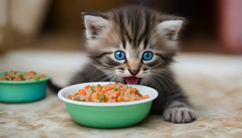 Kitten eating