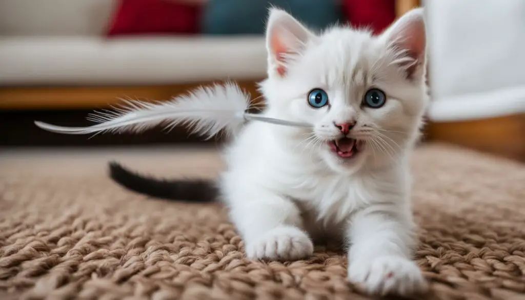 Kitten playing with a toy