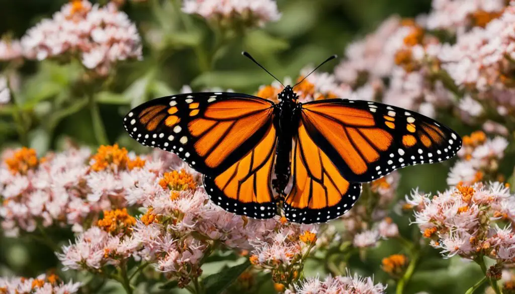 Monarch butterfly in a garden