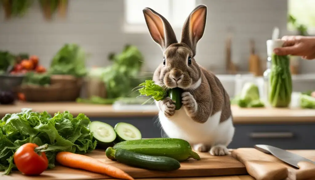 Preparing Cucumber for Rabbits