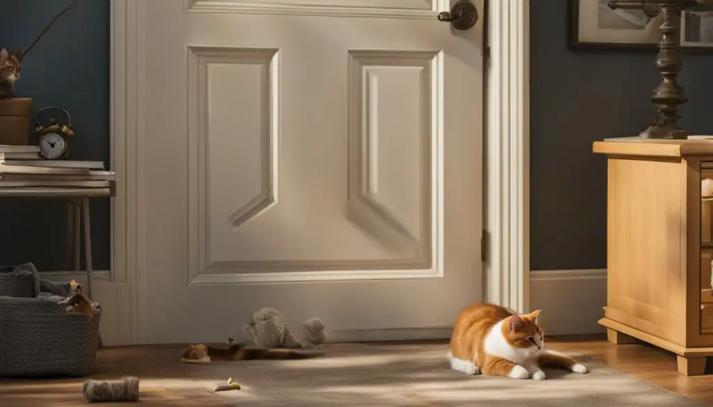 Preventing door scratching in cats