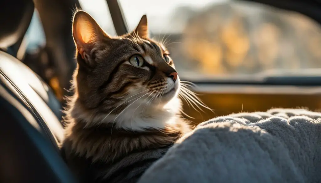 Traveling with a cat in a car