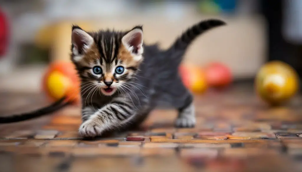 aggressive kitten playing