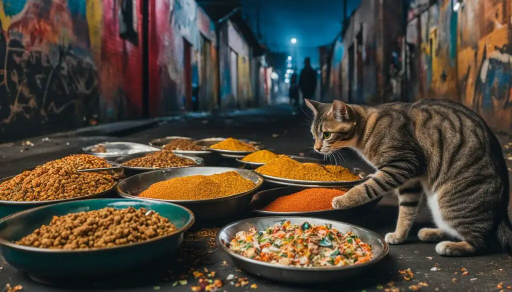 attracting cats with food