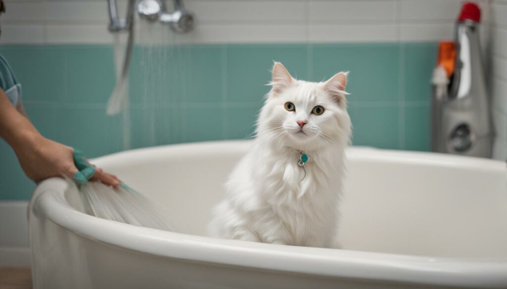bathing a neutered cat