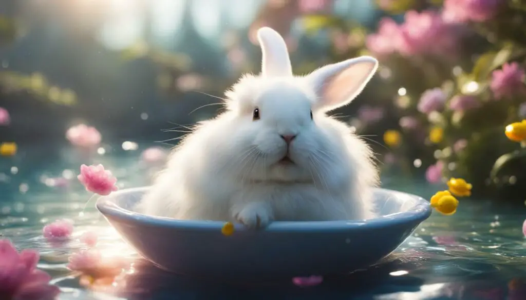 bathing a rabbit