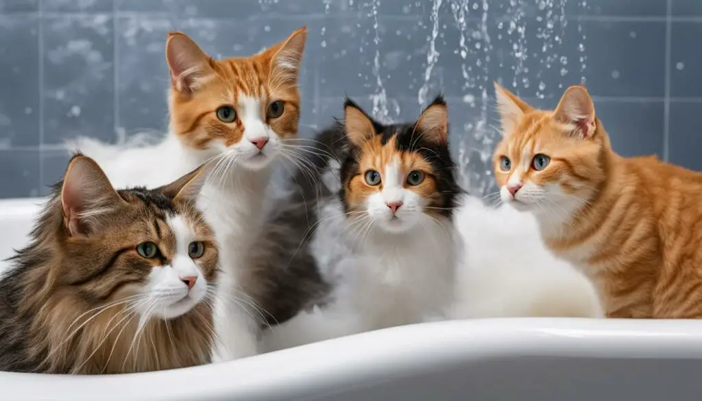 bathing cats