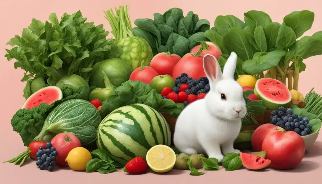 bunny eating fruits and vegetables