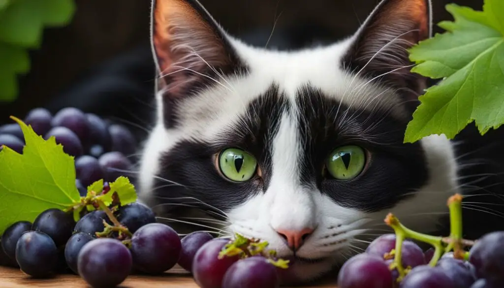 cat and grapes