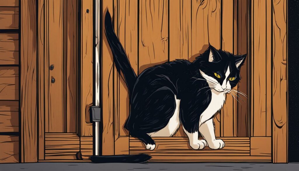 cat banging on door