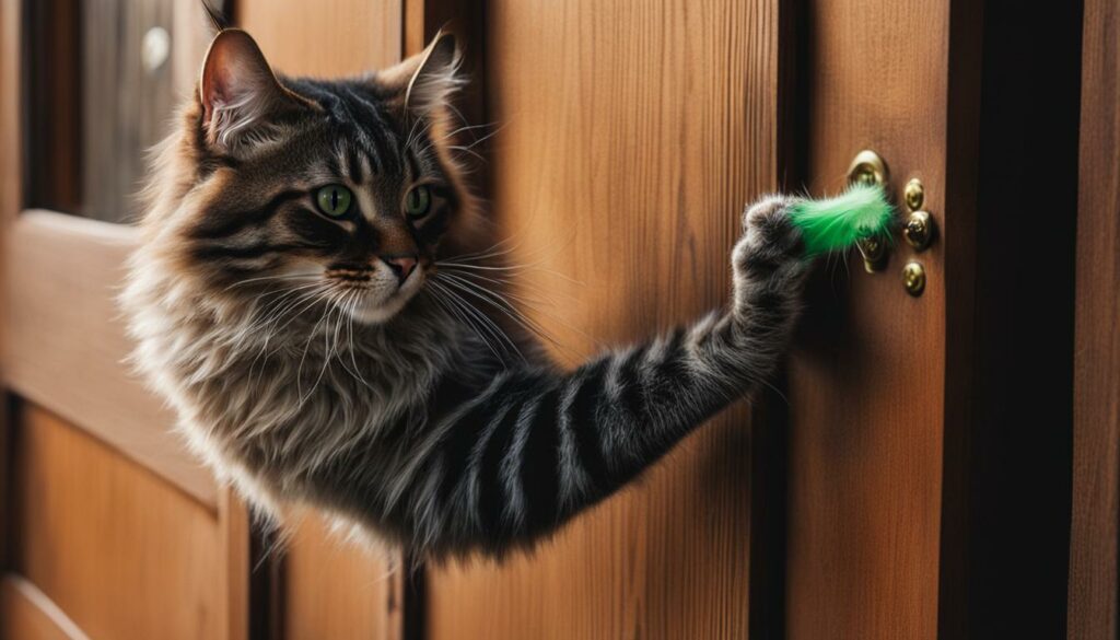 cat banging on door