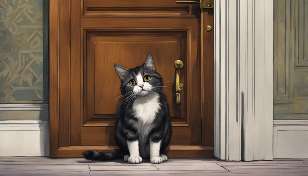 cat banging on door image